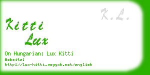 kitti lux business card